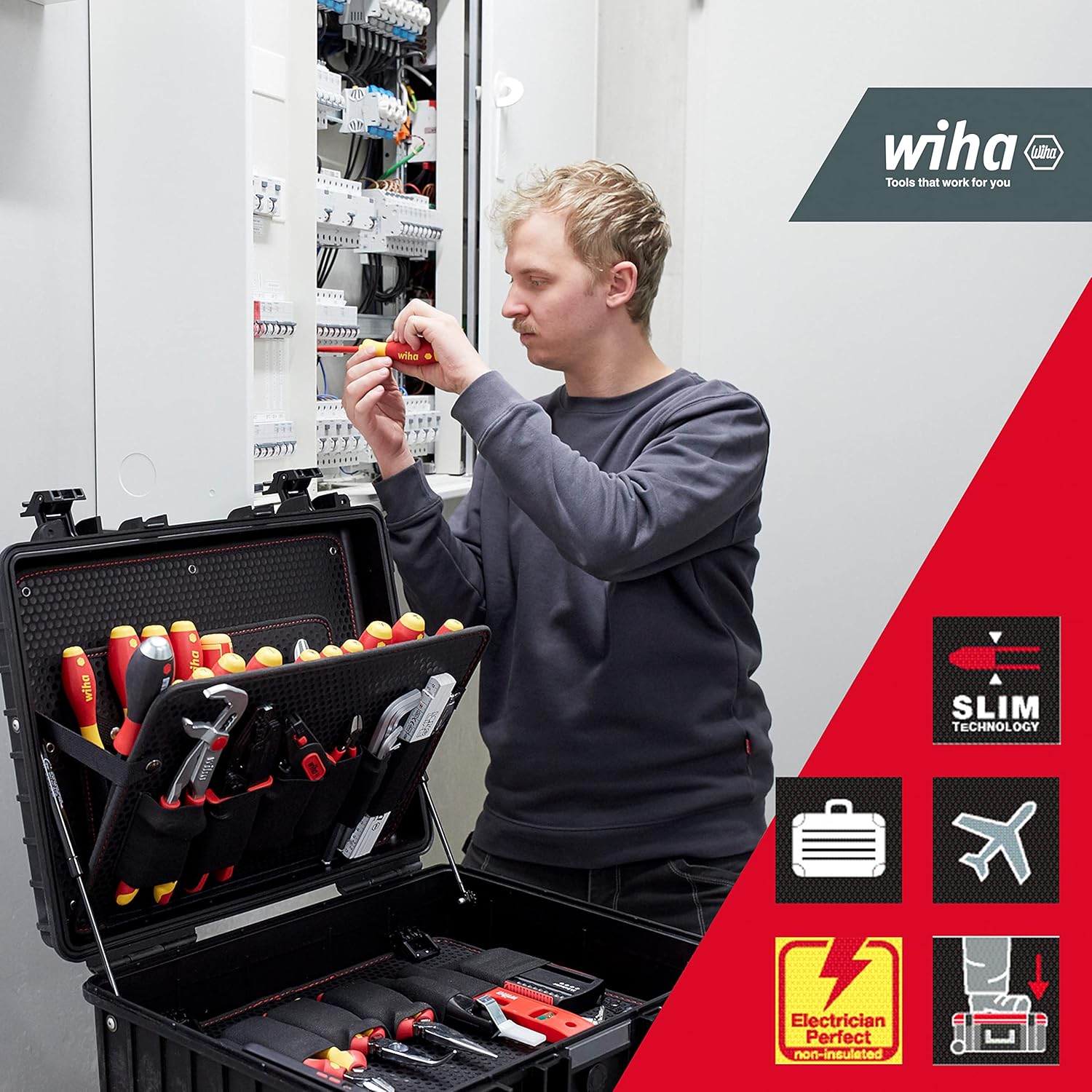 ⚡ Elektro & Technik – Wiha Werkzeugset Elektrikerkompetenz XL gemischt 80-teilig im Koffer (40523), 9300702 – Bild 3