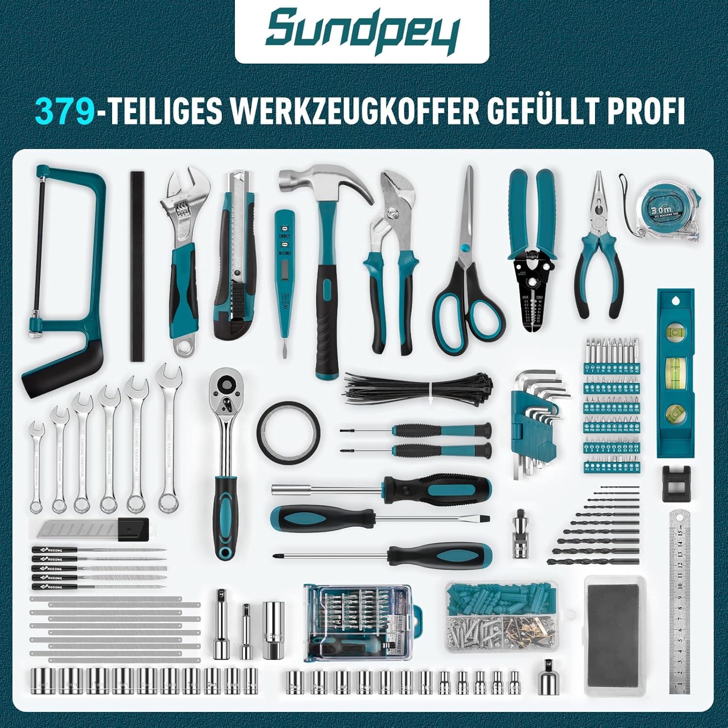 🔥 Angebote & Aktionen – Sundpey 379-Piece Filled Tool Box - General Tool Set for Home/Car Repair Tool Box Storage Case with Drawer General Household Tool Set – Bild 2