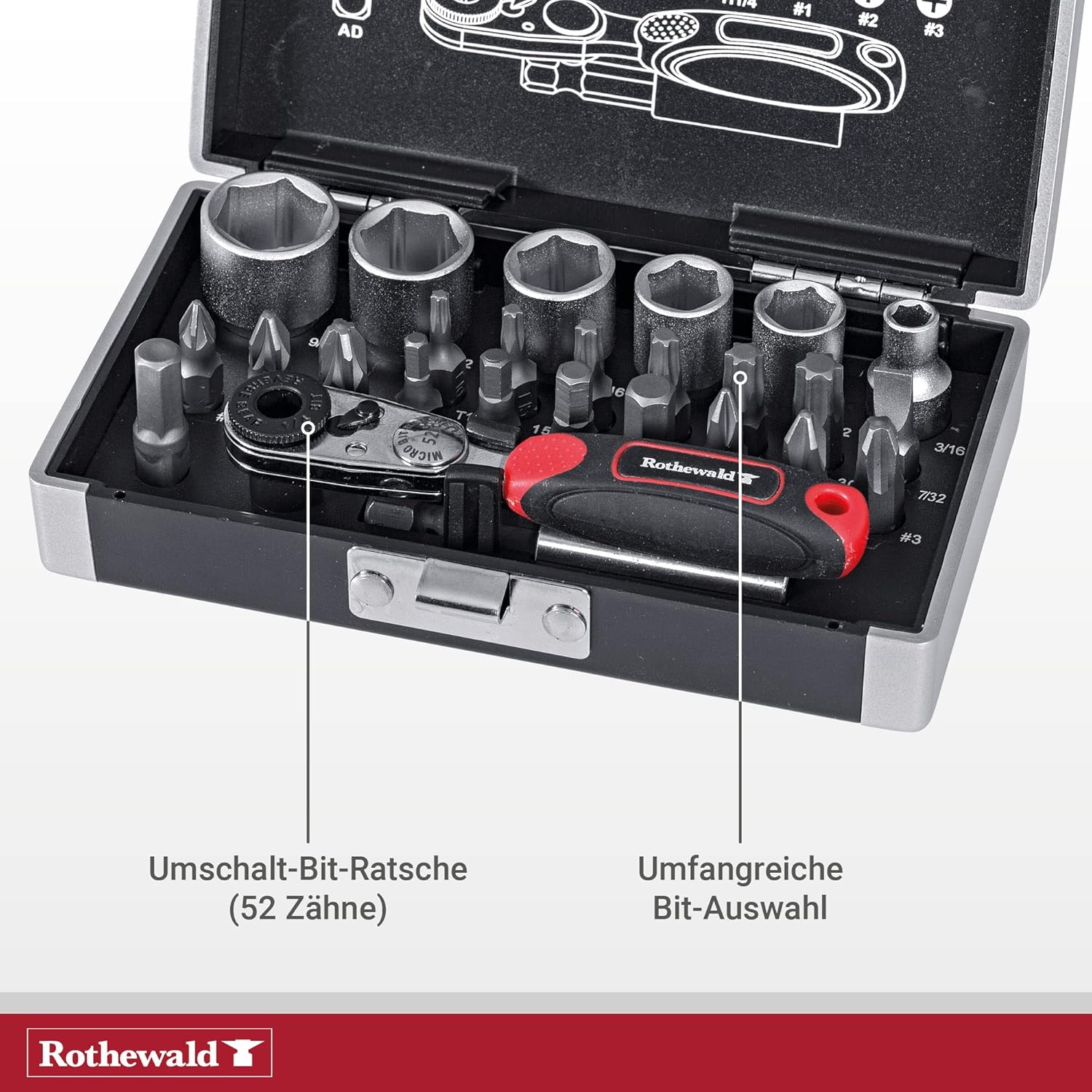 🚗 KFZ & Werkstatt – Mini Ratchet Set, Inch 26 Pieces, Motorcycle Inch Board Tool, Ratchet & Bit Set, Ideal for US Vehicles on Tours & Travel, Mini Tool Box Filled – Bild 3