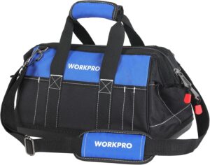 ⚡ Elektro & Technik – WORKPRO 16-Zoll-Werkzeugtaschen-Organizer, harter Boden, weit offener Mund, robuste Mehrzweck-Werkzeugtasche mit verstellbarem Schultergurt
