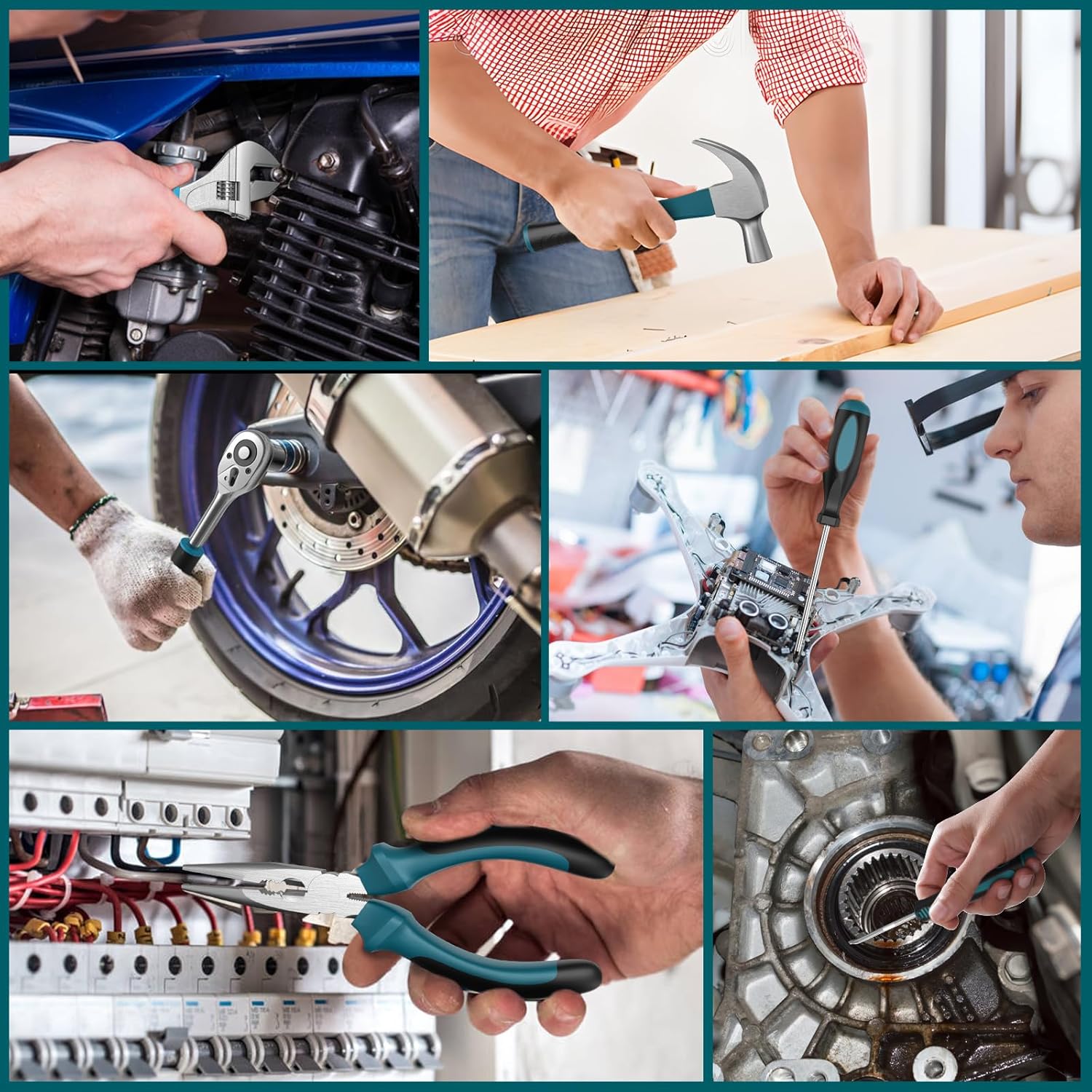 ⚡ Elektro & Technik – Sundpey 255-teiliger Werkzeugkasten mit Akkuschrauber 21 V – Set mit 2 x 2000 mAh Akku, Werkzeugkasten gefüllt für Heim-/Autoreparaturen, Werkzeugkasten-Aufbewahrungskoffer mit Schublade – Bild 6