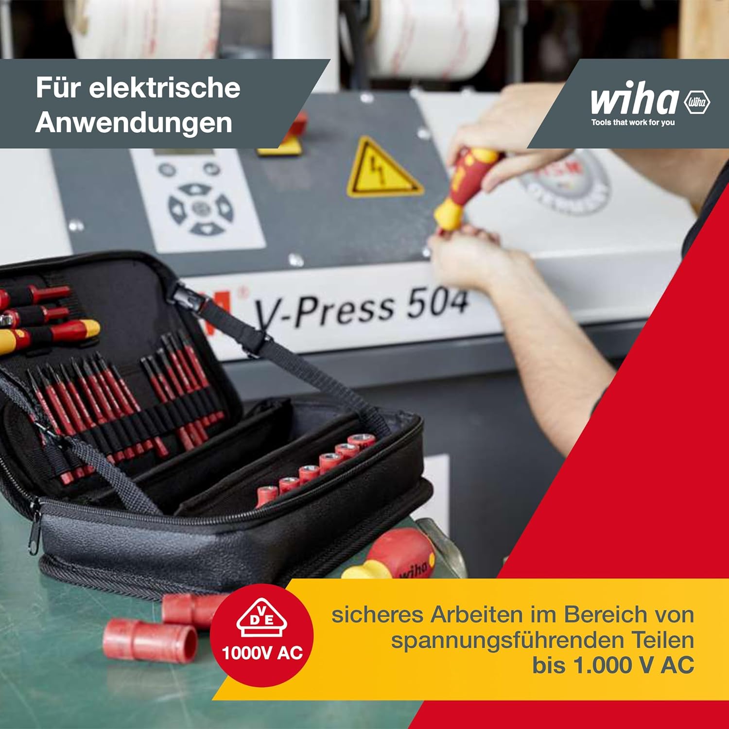 ⚡ Elektro & Technik – Wiha 43465 slimVario Elektrowerkzeug-Set, gemischt, 32-teilig im Funktionskoffer – Bild 4