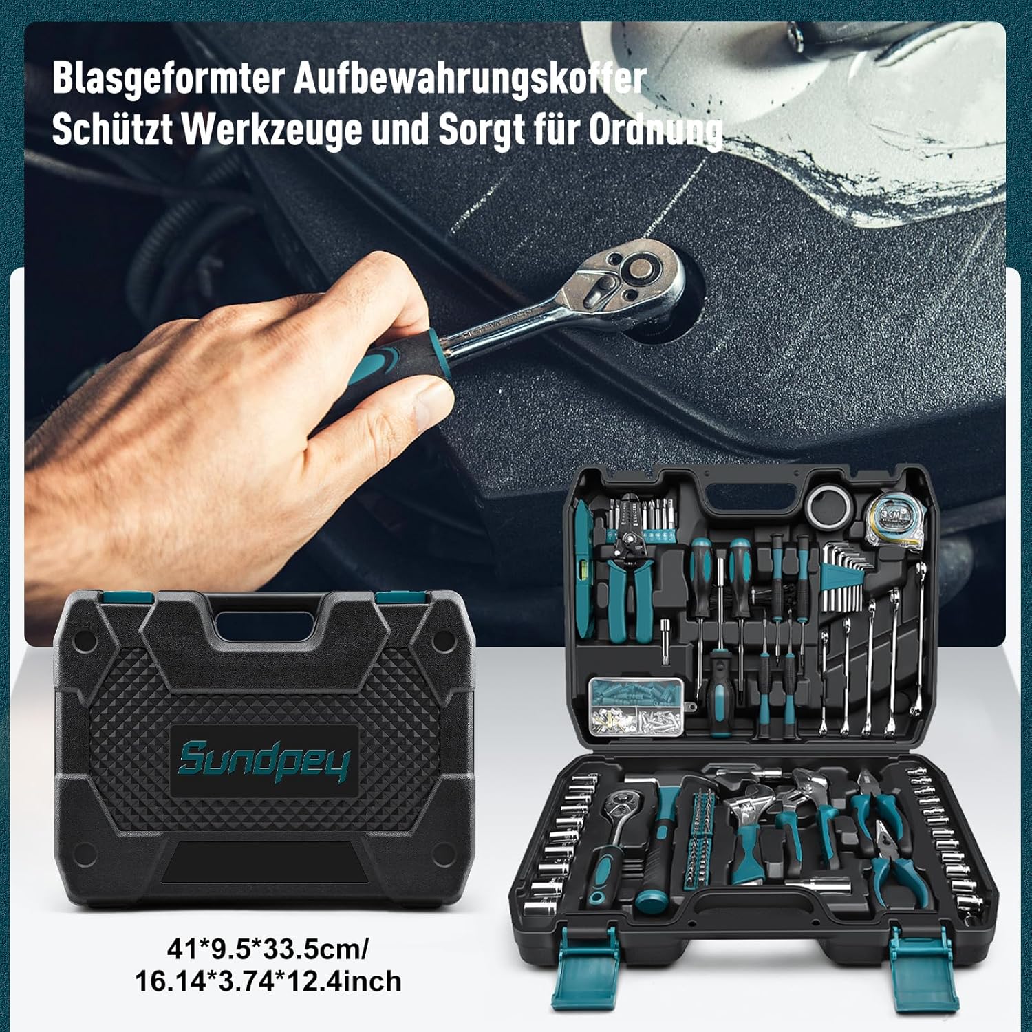 🔥 Angebote & Aktionen – Sundpey Tool Box Filled 281 Pieces - Portable Complete Tool Sets for Men and Women Tool Box with Socket Wrench Set – Bild 7