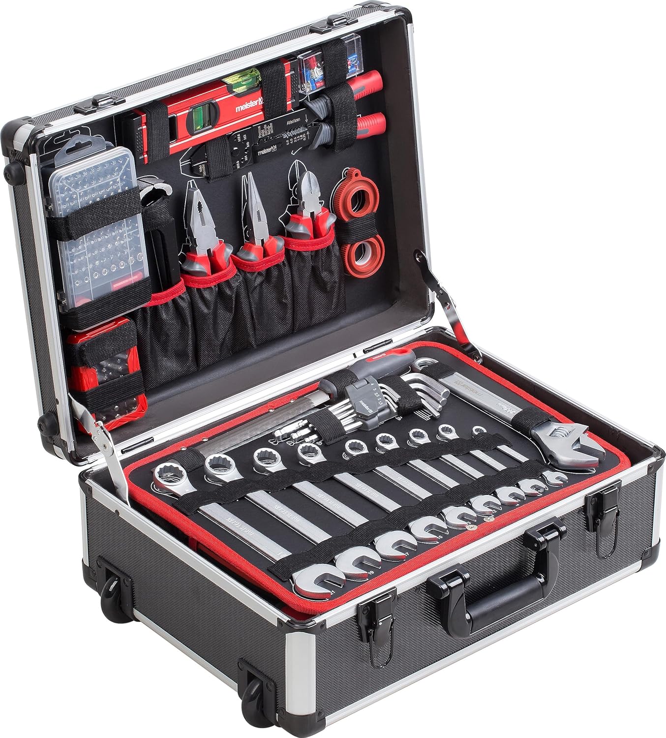 🔥 Angebote & Aktionen – Meister 8973740 Tool Trolley 230 Pieces – Tool Set – with Wheels – Telescopic Handle/Professional Tool Box Filled / Tool Box Mobile on Wheels / Tool Box Complete with Tools – Bild 2