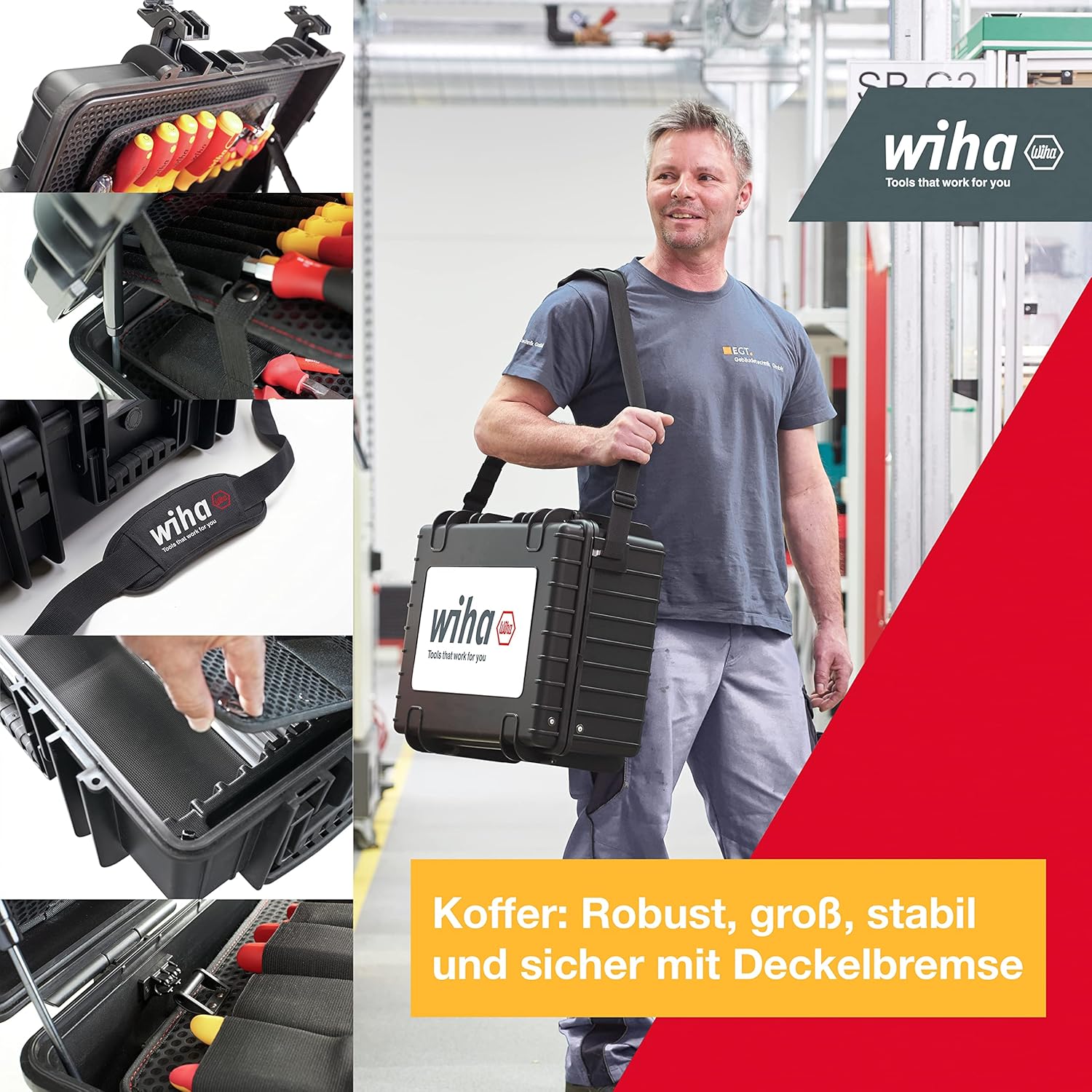 ⚡ Elektro & Technik – Wiha Werkzeugset Elektrikerkompetenz XL gemischt 80-teilig im Koffer (40523), 9300702 – Bild 2