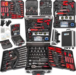 🔥 Angebote & Aktionen – Kanwod KTOTC-1054 Tool Box Filled 1000 Pieces | Tool Trolley Set for DIY and Craft Masters | for Workshop and Household | Includes Wrench, Hammer and Other