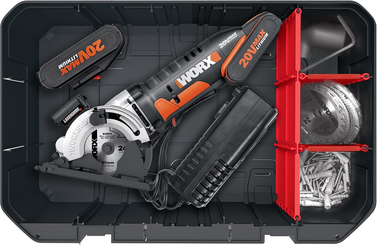 🔥 Angebote & Aktionen – WORX WA0071 Tool Box Made of Robust Plastic - For The Safe Storage Of All Tools & Accessories - Case Without Tools – Bild 5