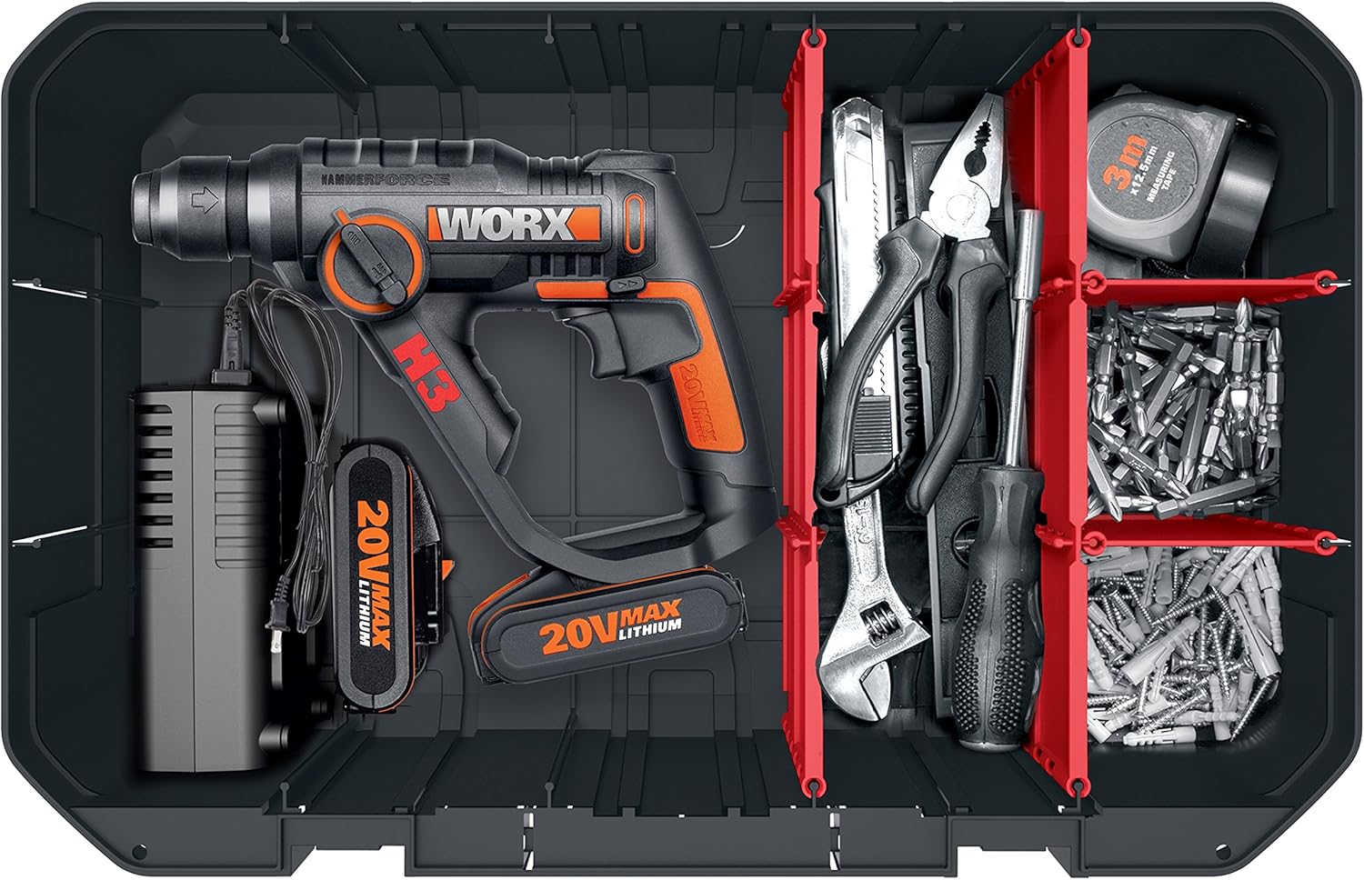 🔥 Angebote & Aktionen – WORX WA0071 Tool Box Made of Robust Plastic - For The Safe Storage Of All Tools & Accessories - Case Without Tools – Bild 4