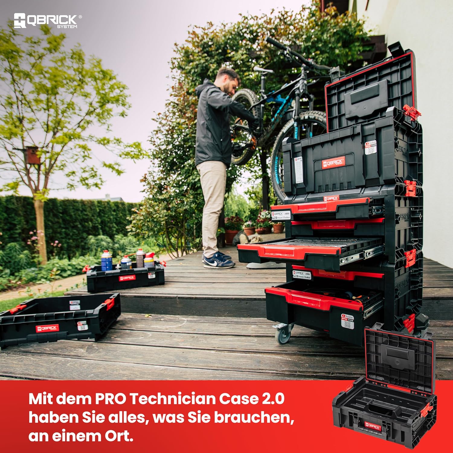 🔥 Angebote & Aktionen – Qbrick System Pro Technician Case 2.0 Tool Box Empty Tool Box Transport Case 450 x 332 x 171 mm Black Red – Bild 2