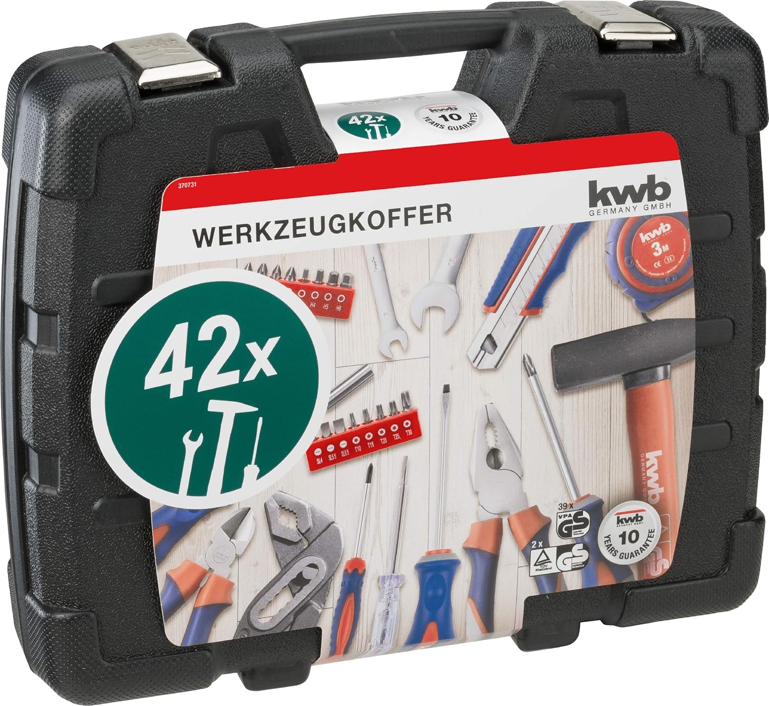 ⚒️ Bau & Montage – kwb 370733 Werkzeugkoffer mit Schraubendreher-Bits, 42-teilig, gefüllt, robust und hochwertig, ideal für Haushalt oder Garage, GS-geprüft, im praktischen Kunststoffkoffer – Bild 6