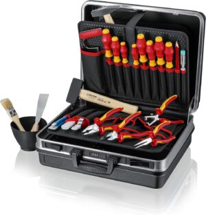⚡ Elektro & Technik – Knipex Werkzeugkoffer Basic, bestückt - Montagekoffer bestückt mit hochwertiger Grundausstattung VDE Elektroinstallation; Koffer Robuste Ausführung aus ABS-Material, schwarz