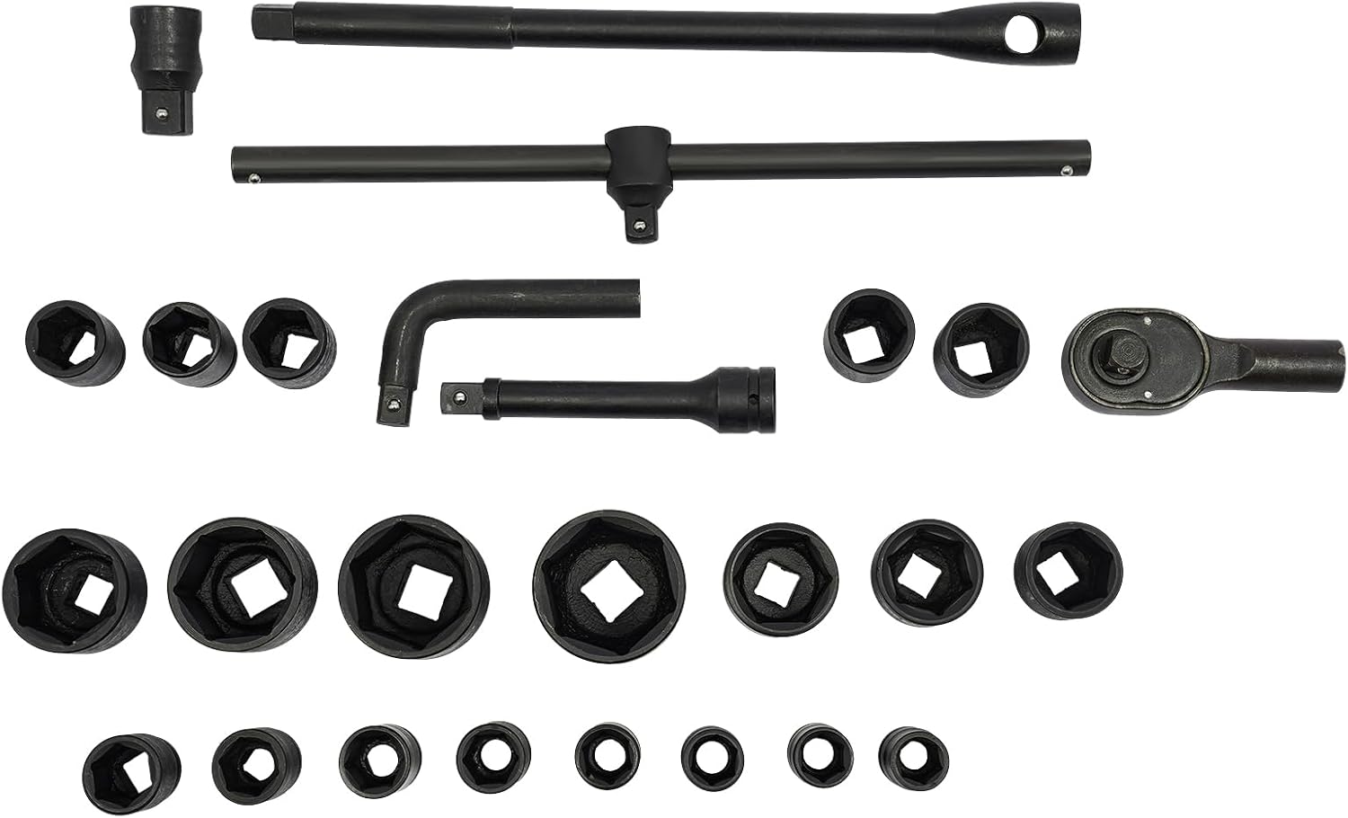 🚗 KFZ & Werkstatt – Steckschlüsselsatz, 3/4" & 1" Zoll 21-65mm Auto Nusskasten Werkzeug Set mit Transportkoffer, Stahl Steckschlüsselsatz – Bild 3