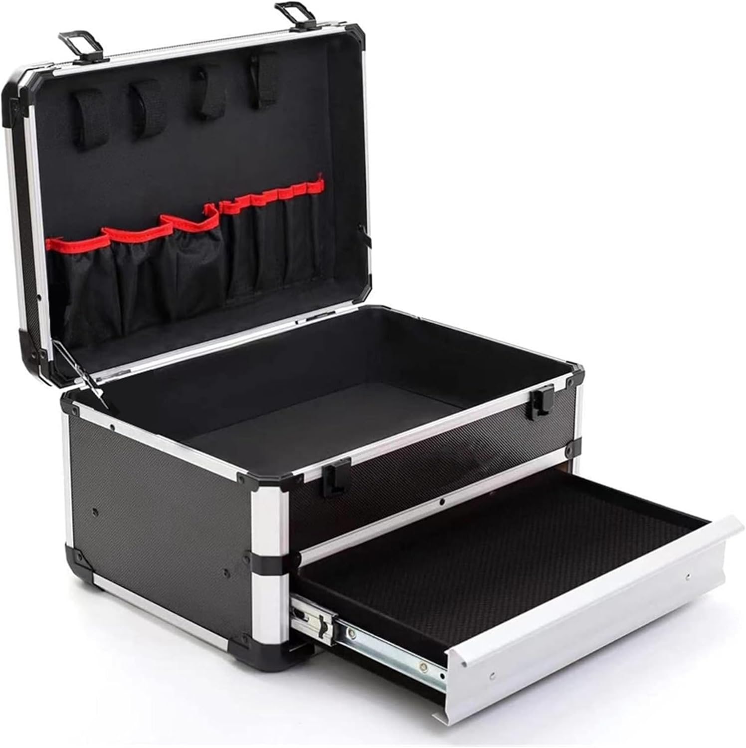 ⚡ Elektro & Technik – Aluminium-Werkzeugkasten mit Schubladen, tragbarer Multi-Werkzeug-Aufbewahrungskoffer für Werkzeuge, Elektrokoffer, Ausrüstung, Werkzeuge, Organizer-Box (36 x 27 x 22 cm) – Bild 2