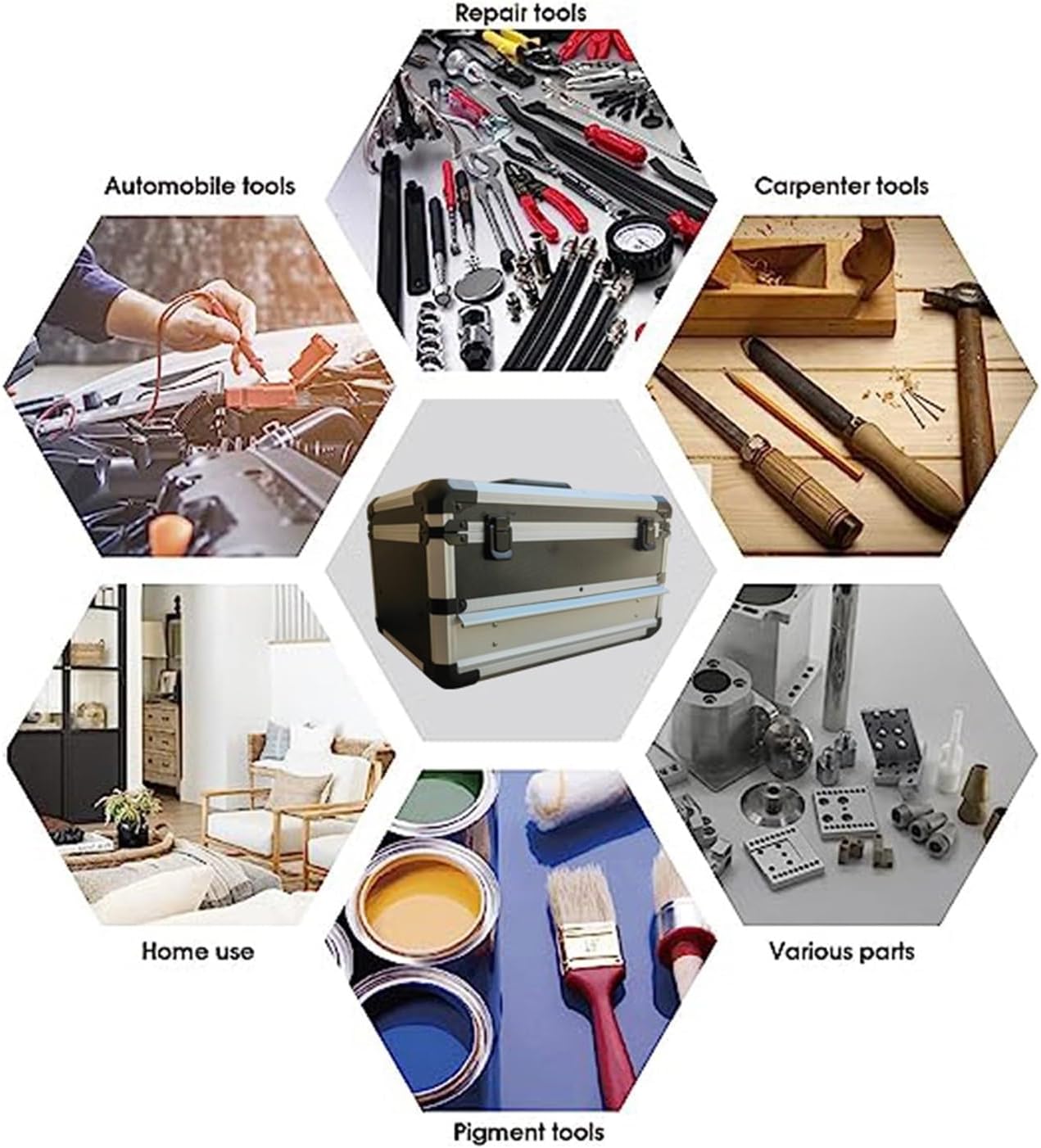 ⚡ Elektro & Technik – Aluminium-Werkzeugkasten mit Schubladen, tragbarer Multi-Werkzeug-Aufbewahrungskoffer für Werkzeuge, Elektrokoffer, Ausrüstung, Werkzeuge, Organizer-Box (36 x 27 x 22 cm) – Bild 5