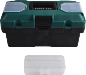 ⚡ Elektro & Technik – 35,6 cm Werkzeugkoffer für Tischlerei und elektrische Reparaturen, Kunststoff-Werkzeugkoffer mit sicherer ABS-Schnalle und bequemem Griff, PP-Material, langlebig