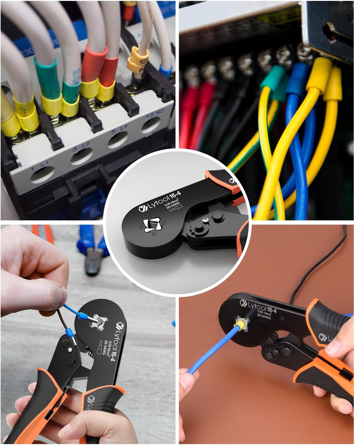 ⚡ Elektro & Technik – Lytool Crimpzange 0,08-16 mm², Aderendhülsen-Crimpzange, Vierkant-Crimpzange, selbsteinstellend für isolierte, unisolierte Aderendhülsen-Crimpverbinder – Bild 7