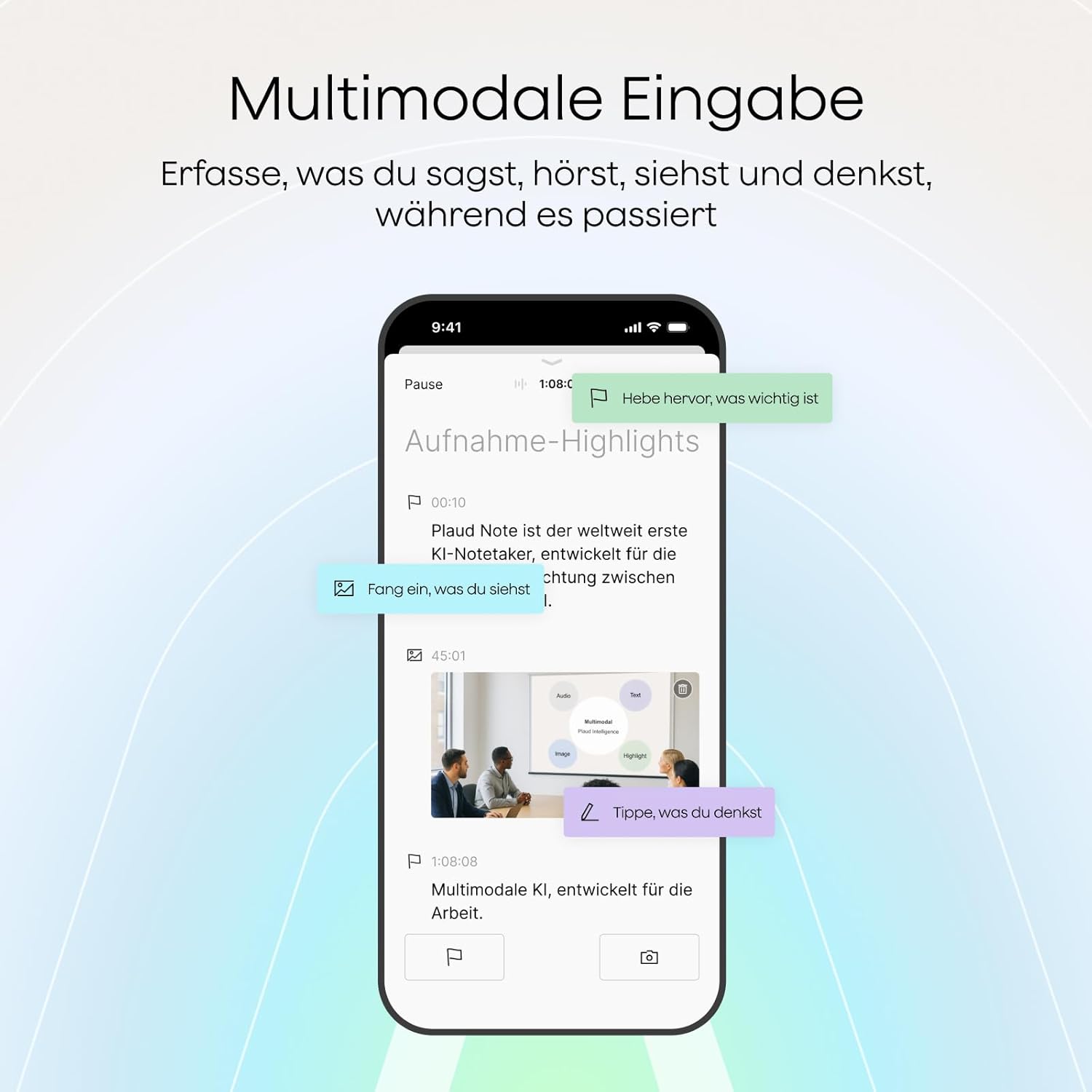⚡ Elektro & Technik – Plaud Note AI Digitaler Sprachrekorder mit Hülle – 64 GB Aufnahmegerät mit KI-Technologie zum Transkribieren und Zusammenfassen, One-Touch-Aufnahme, Rauschunterdrückung, unterstützt 112 Sprachen – Bild 3