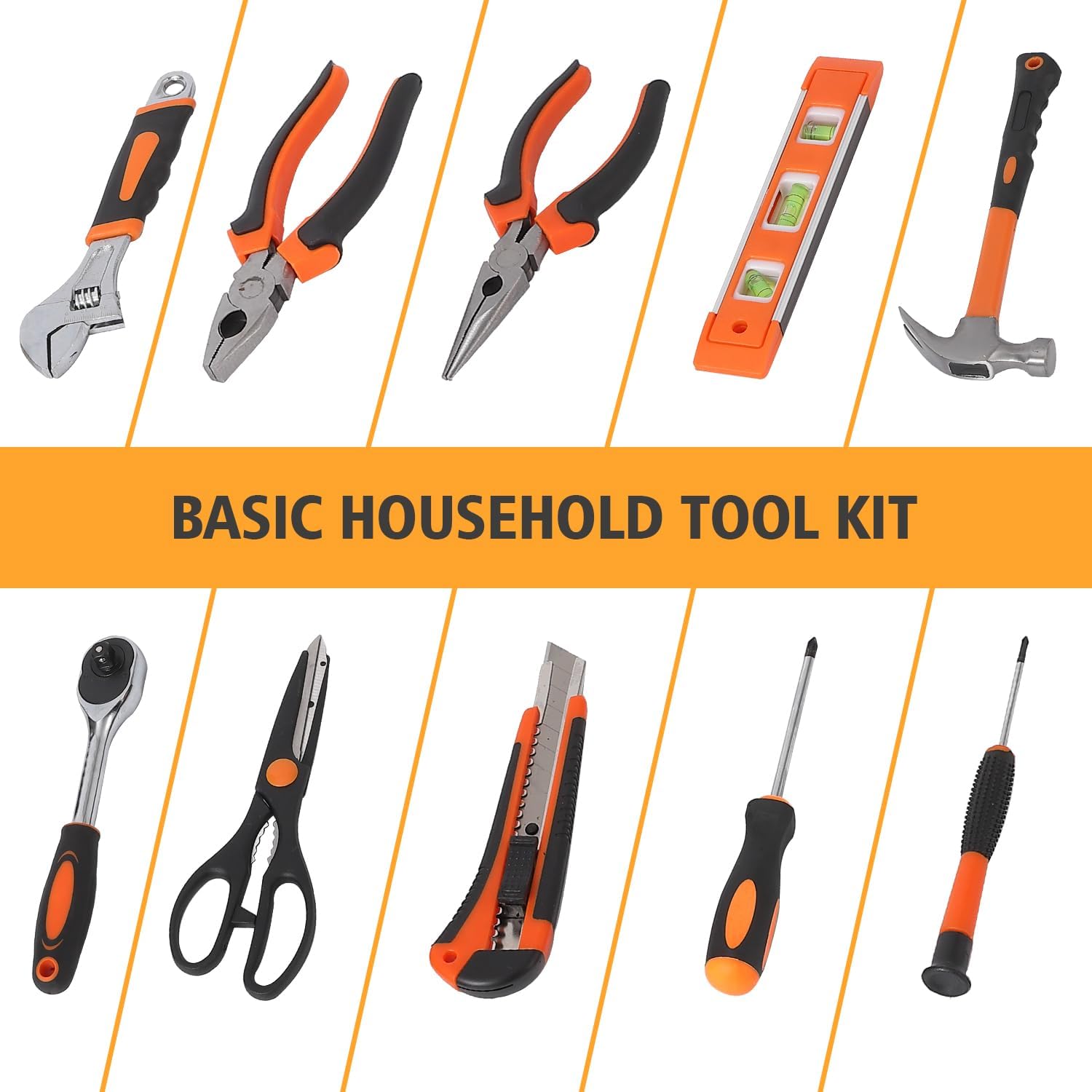 🔥 Angebote & Aktionen – Tool Box 247 Pieces, Sturdy Case Tool Set with Wrench, Hammer, Pliers, Screwdrivers and Much More, Stackable Plastic Case for Home, Garage and Workshop – Bild 4
