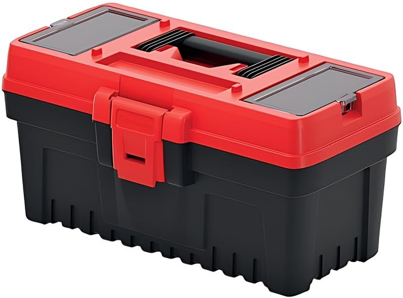 🔥 Angebote & Aktionen – Kreher Plastic Tool Box in Black/Red with Removable Tool Carrier for Other Small Parts. Practical, Robust and Plenty of Space for Smaller Tools. (2)
