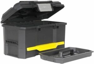 ⚒️ Bau & Montage – Stanley 1-70-316 Leerer Werkzeugkasten aus Kunststoff – Werkzeugkasten mit integrierter Schublade für Kleinteile – Maße: 48,1 x 27,9 x 28,7 cm., 1-70-316
