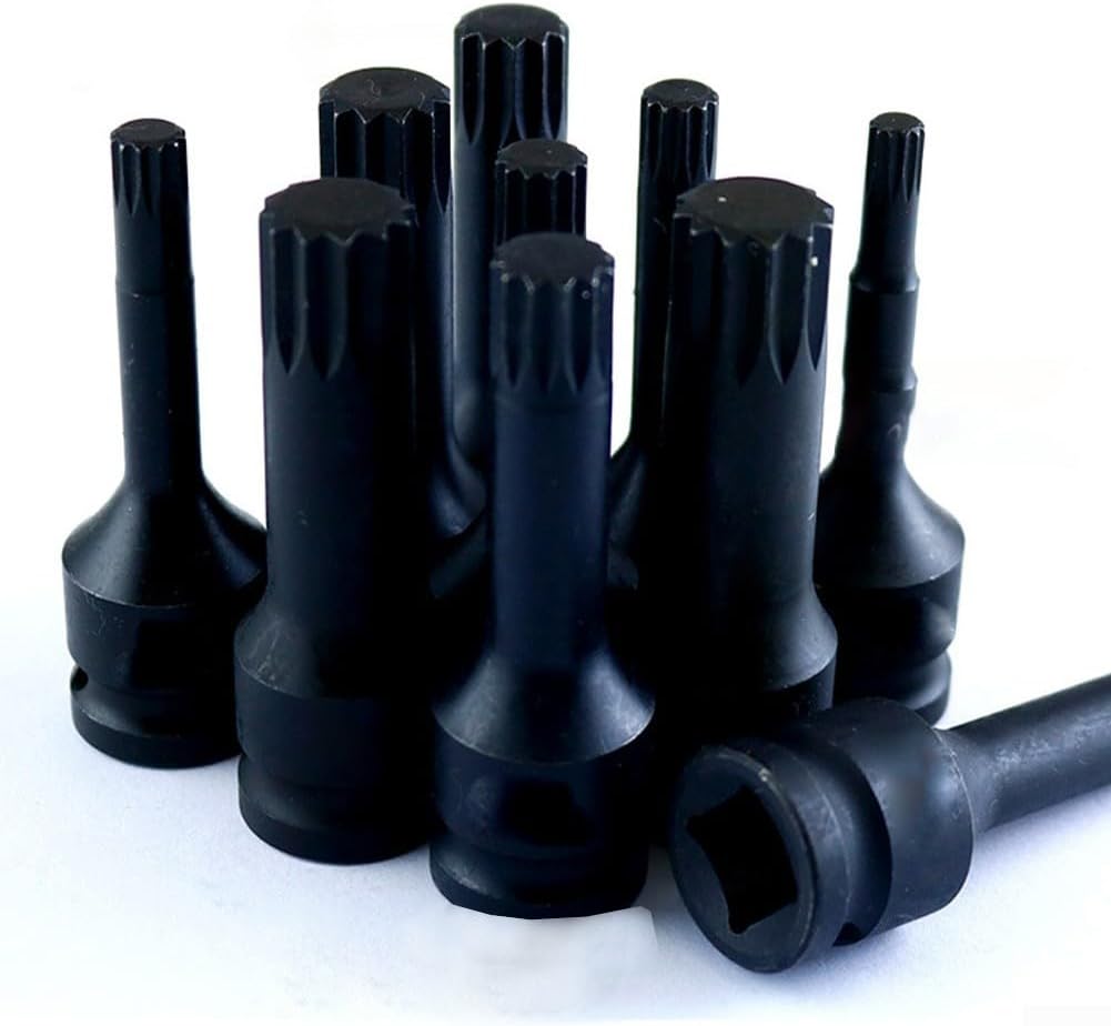 🚗 KFZ & Werkstatt – 10 Piece Hex Socket Set for Wrenches, 1/2 Inch Drive Plum Blossom Sockets M5-M19, Premium Steel Rust Resistant for Car Repair, with Tool Box – Bild 4