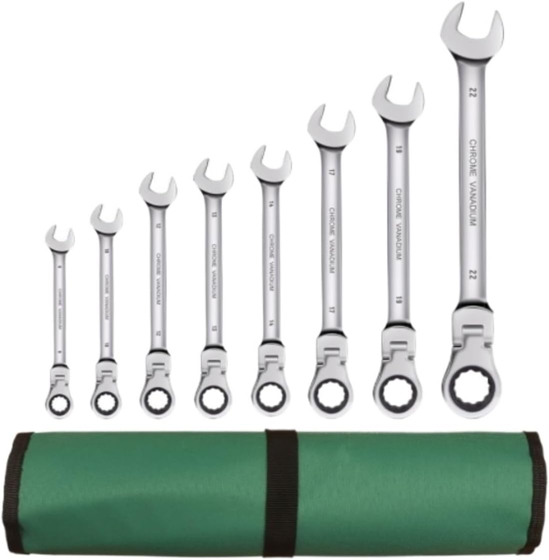 🚗 KFZ & Werkstatt – Car Tool Open-End Ratchet Spanner Set, Hand Tools for Car Repair Kit with Canvas Bag, Tool Case (8 Pieces)