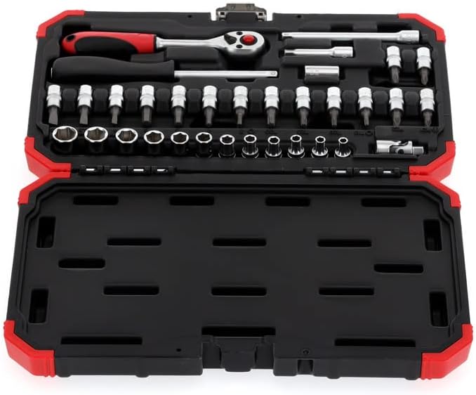 🚗 KFZ & Werkstatt – Gedore red Socket Set, 33 Pieces, with Reversible Ratchet, Ratchet, Socket and Bit Set, 1/4 Inch – Bild 3