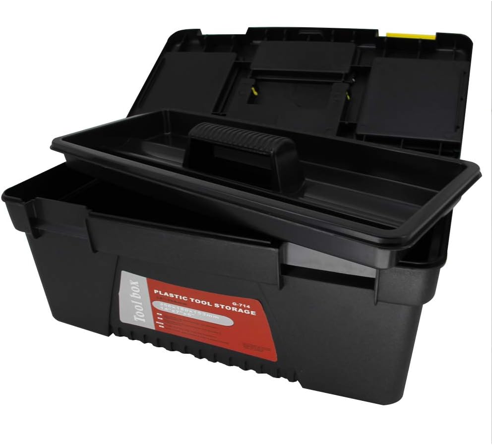 ⚡ Elektro & Technik – Utoolmart 14 Zoll schwarzer ABS-Werkzeugkasten Werkzeugkasten mit Reißverschluss, Handschlaufe, Werkzeugkasten und Griff UT191011B-0148 – Bild 2