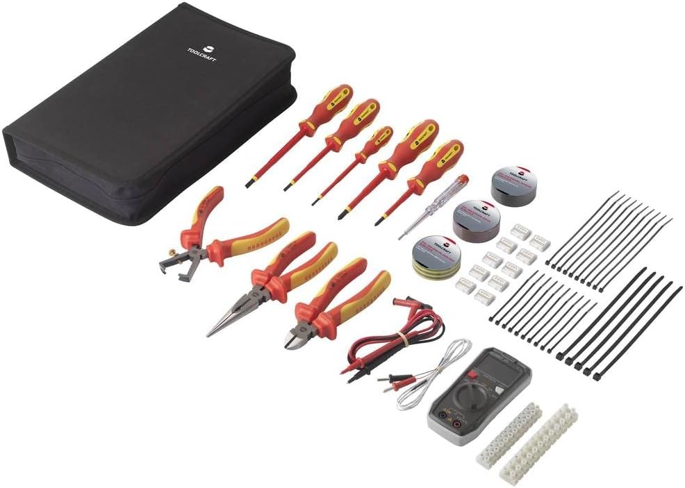 ⚡ Elektro & Technik – Toolcraft TO-7762929 Elektriker-Heimwerker-Werkzeugset in Tasche 50-teilig mit Digitalmultimeter VOLTCRAFT VC-22 – Bild 4