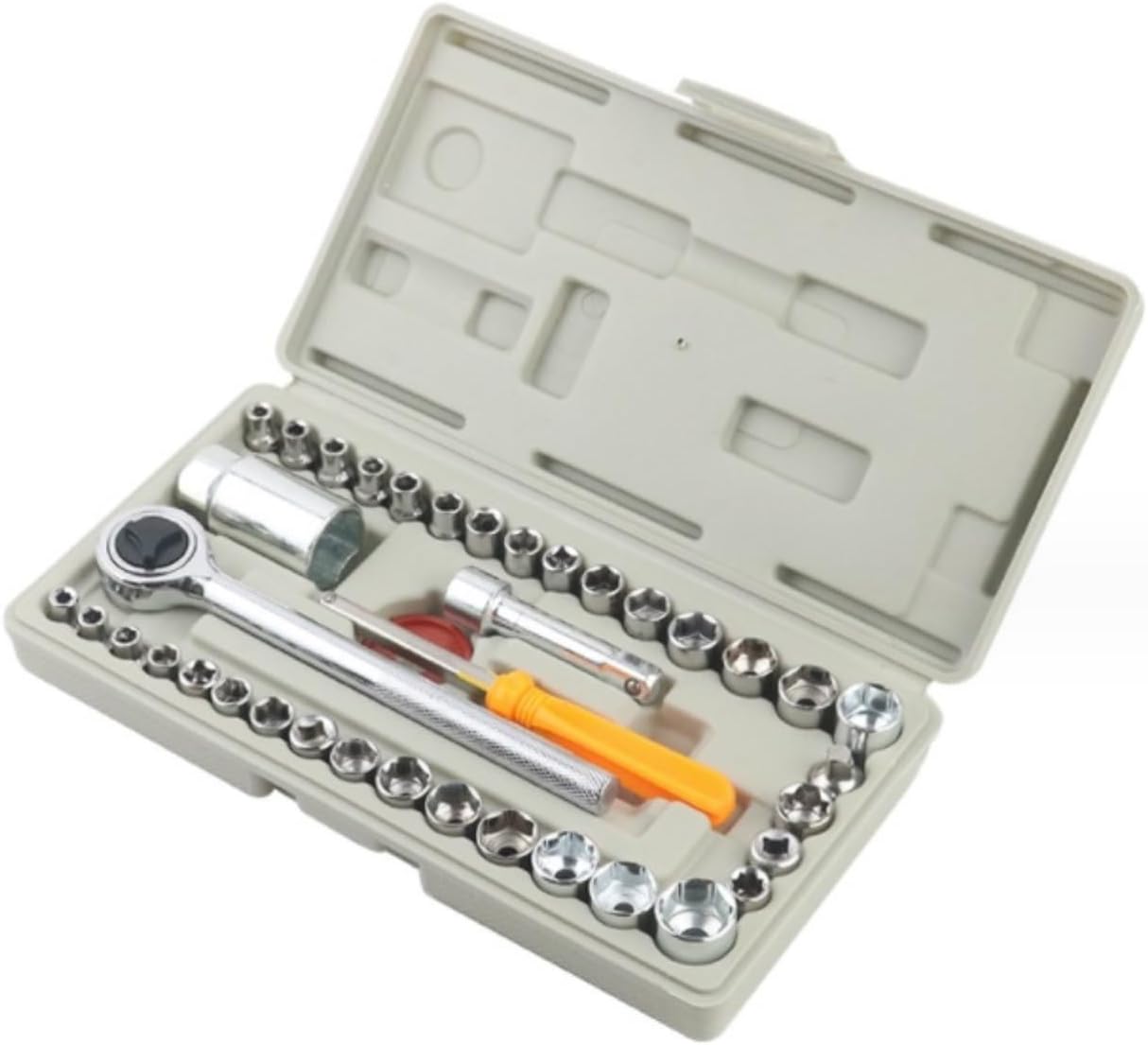 🚗 KFZ & Werkstatt – Kfz Werkzeug 40-teiliges Ratschenschlüssel-Set, Werkzeugsatz, Sockel Für Autoreparatur-Hardware-Werkzeug-Set Werkzeugkoffer – Bild 3