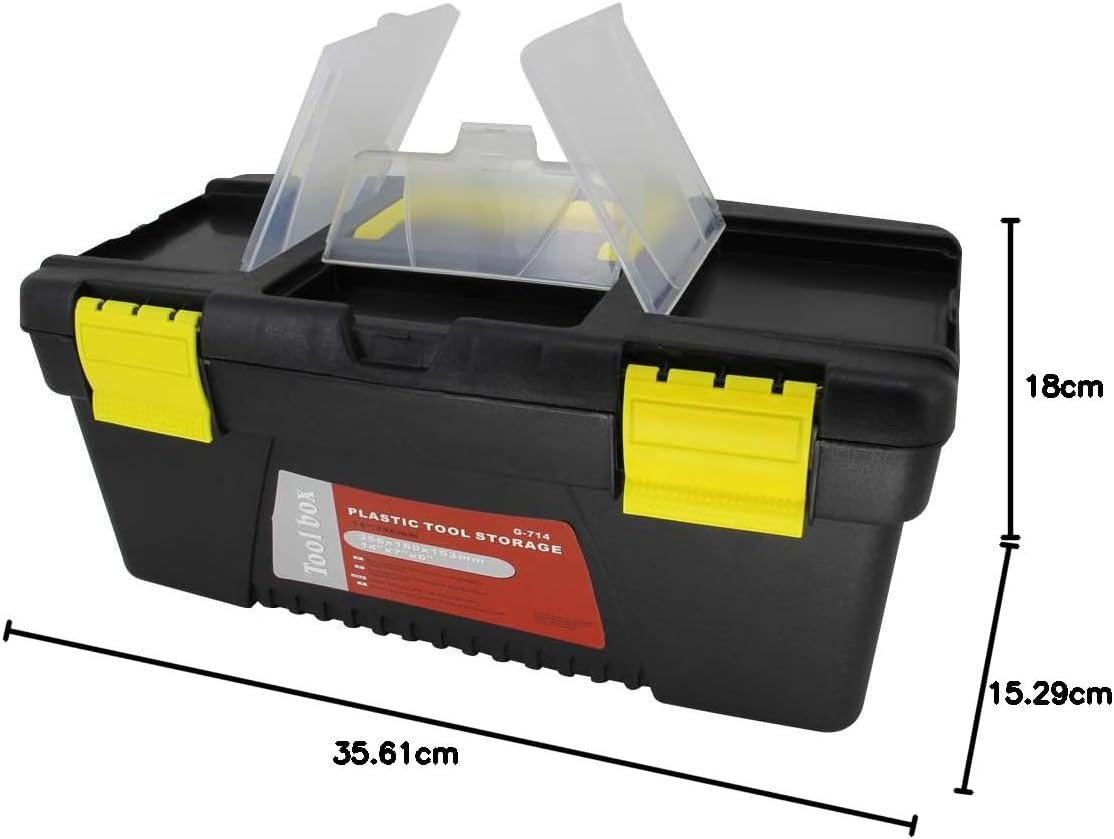 ⚡ Elektro & Technik – Utoolmart 14 Zoll schwarzer ABS-Werkzeugkasten Werkzeugkasten mit Reißverschluss, Handschlaufe, Werkzeugkasten und Griff UT191011B-0148 – Bild 7