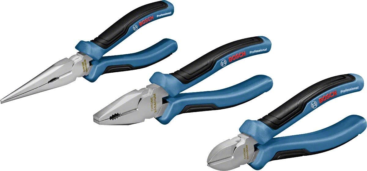 ⚡ Elektro & Technik – Bosch Professional 3-teiliges Zangenset (Kombizange, Spitzzange und Seitenschneider, mit L-BOXX-Einsatz)