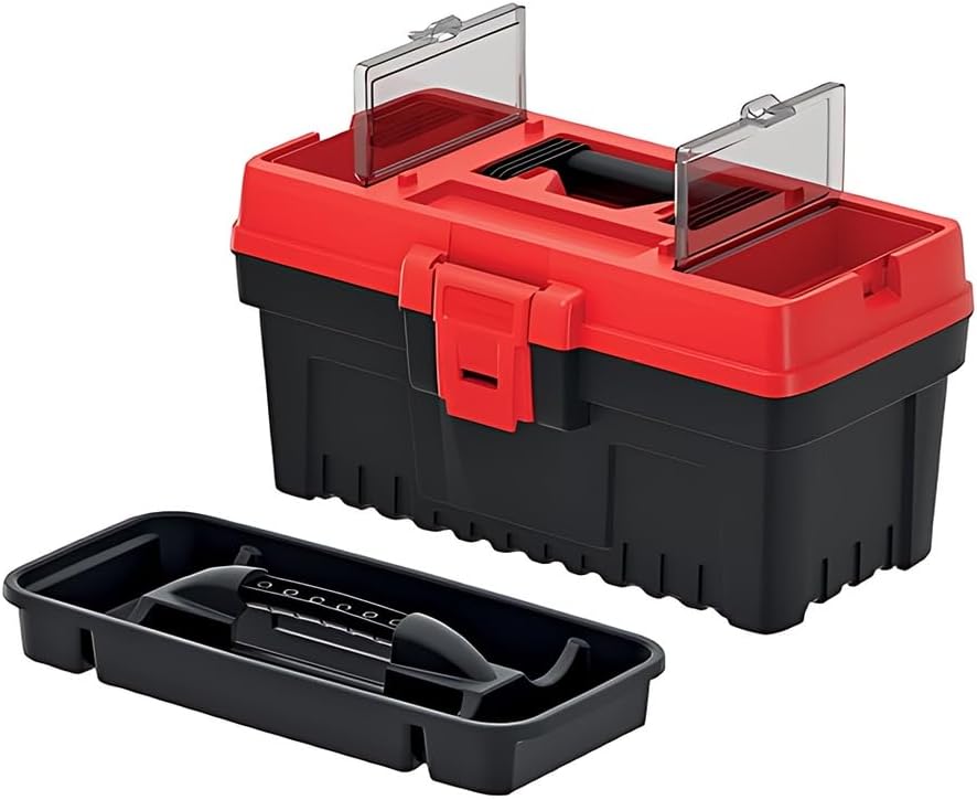 🔥 Angebote & Aktionen – Kreher Plastic Tool Box in Black/Red with Removable Tool Carrier for Other Small Parts. Practical, Robust and Plenty of Space for Smaller Tools. (1) – Bild 2