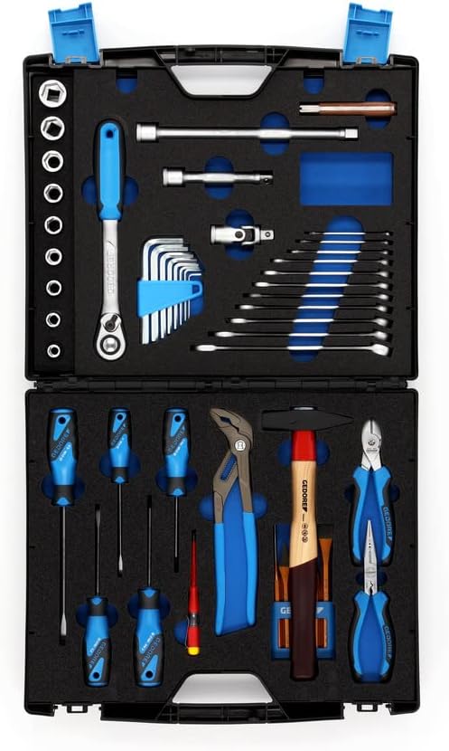 🔥 Angebote & Aktionen – GEDORE TOURING Tool Box Set 49 Pieces Filled Universal Tool for Household in Plastic Case 1000