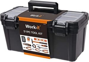 🔥 Angebote & Aktionen – Boxer 51-Piece Filled Tool Box - Tool Box Filled with Hammer, Pliers, Wrenches & Bits - Toolbox in 16 Inch Case