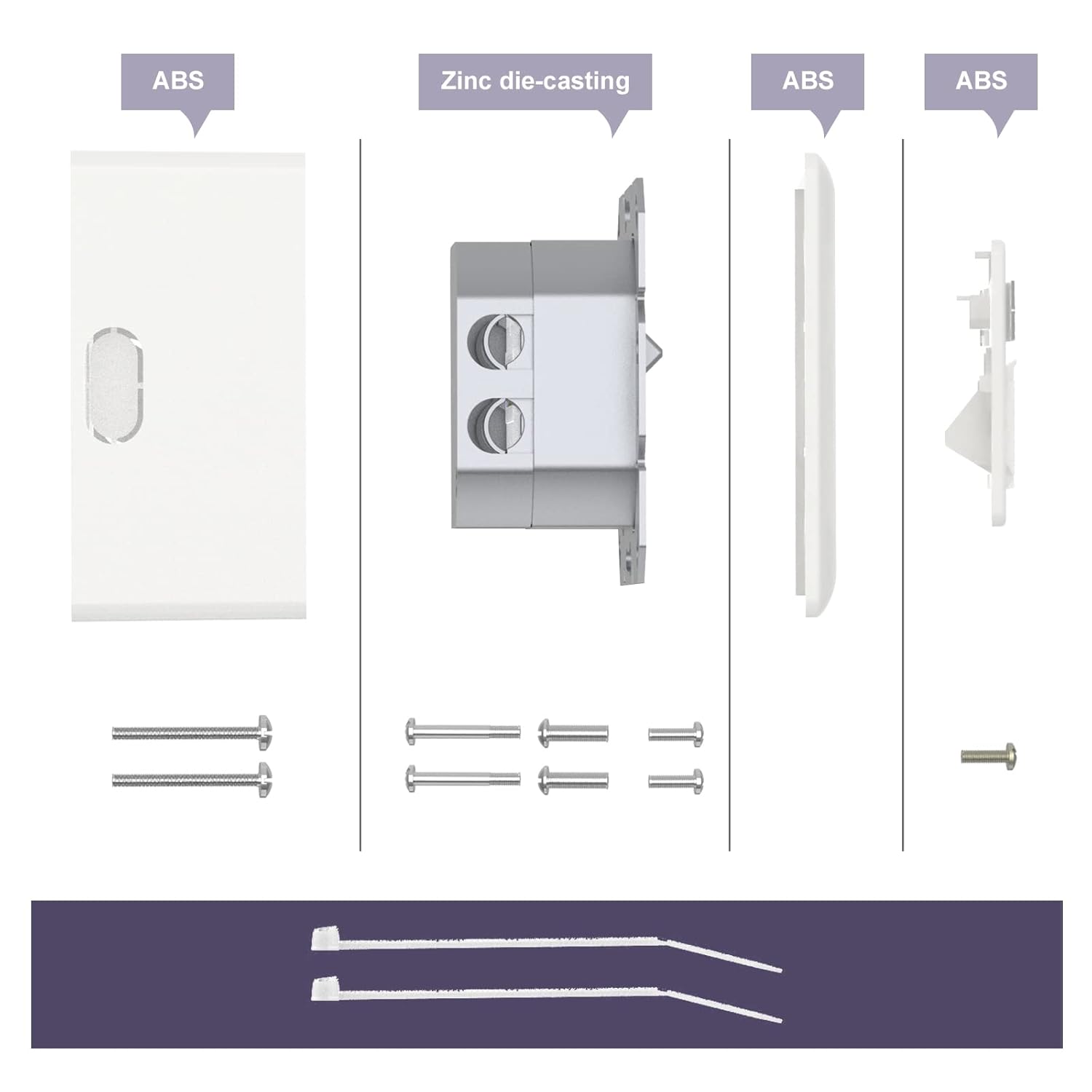⚡ Elektro & Technik – VCELINK Netzwerkdose Cat6A Universal, 1 x RJ45 Port LAN Buchse geschirmt, Datendose Aufputz oder Unterputz, RJ45 Buchse, 10 Gigabit Ethernet Netzwerk AP Buchse, POE, CAT7 CAT6 CAT5, Weiß – Bild 2