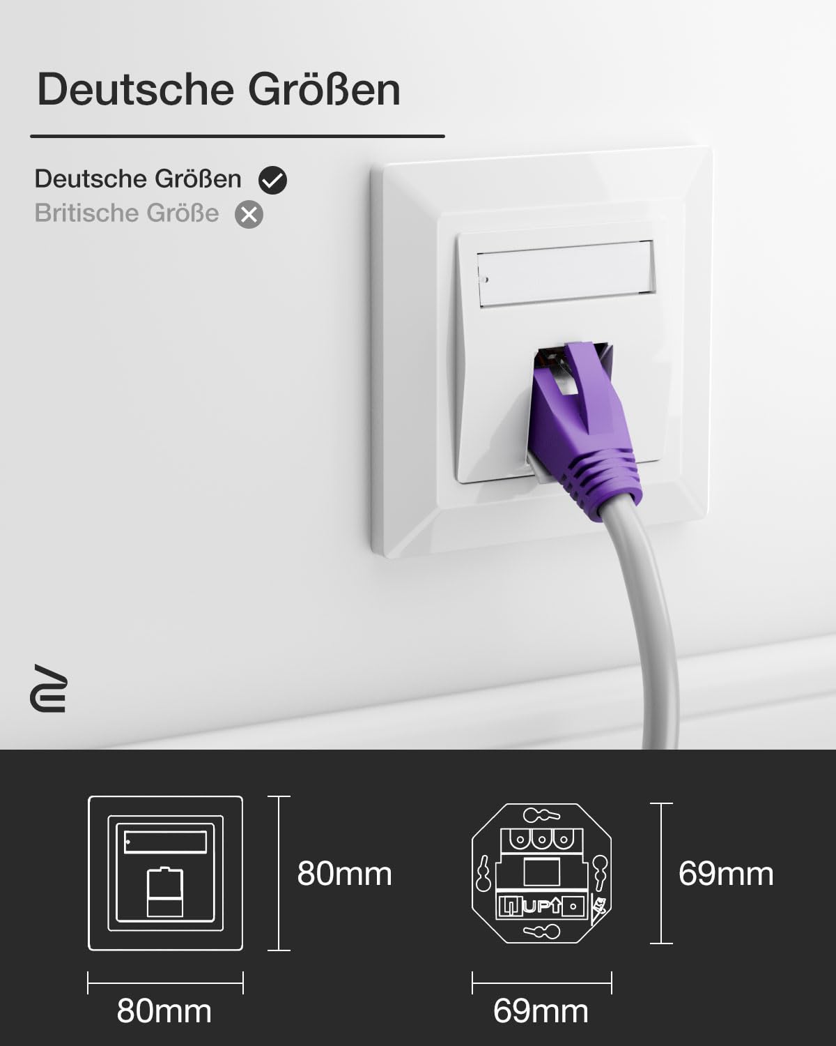 ⚡ Elektro & Technik – VCELINK 1x Keystone Netzwerkdose Unterputz CAT8 1 Weg LAN Buchse Keystone RJ45 Modul STP Vollgeschirmte RJ45 Ethernet Datendose DSL Patchkabel Verlegekabel – Bild 7