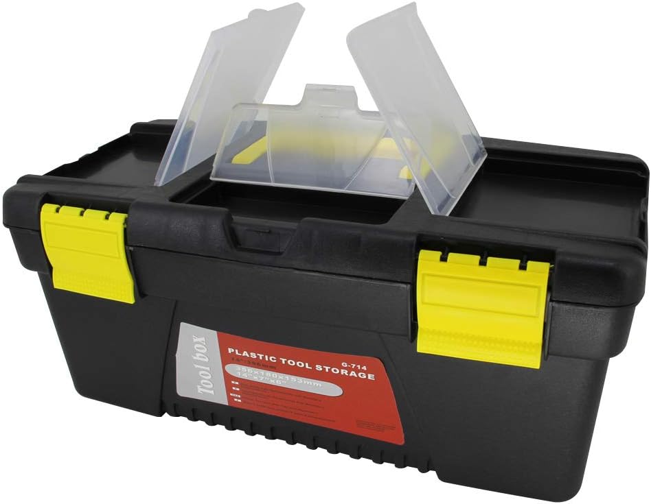 ⚡ Elektro & Technik – Utoolmart 14 Zoll schwarzer ABS-Werkzeugkasten Werkzeugkasten mit Reißverschluss, Handschlaufe, Werkzeugkasten und Griff UT191011B-0148
