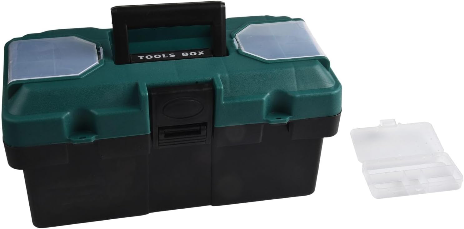 ⚡ Elektro & Technik – 35,6 cm Kunststoff-Werkzeugkoffer mit ABS-Schloss und bequemem Griff für Tischlerei und elektrische Reparaturen, 1 Stück