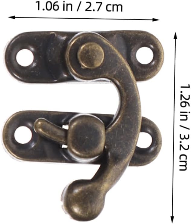 ⚒️ Bau & Montage – Toddmomy 10 Stück Teiliges Antikes Metall Riegel mit Haken Langlebiger Schmuckschatullenverschluss Einfache Montage Vielseitig für Kisten Schränke und Werkzeugkoffer Inklusive – Bild 2