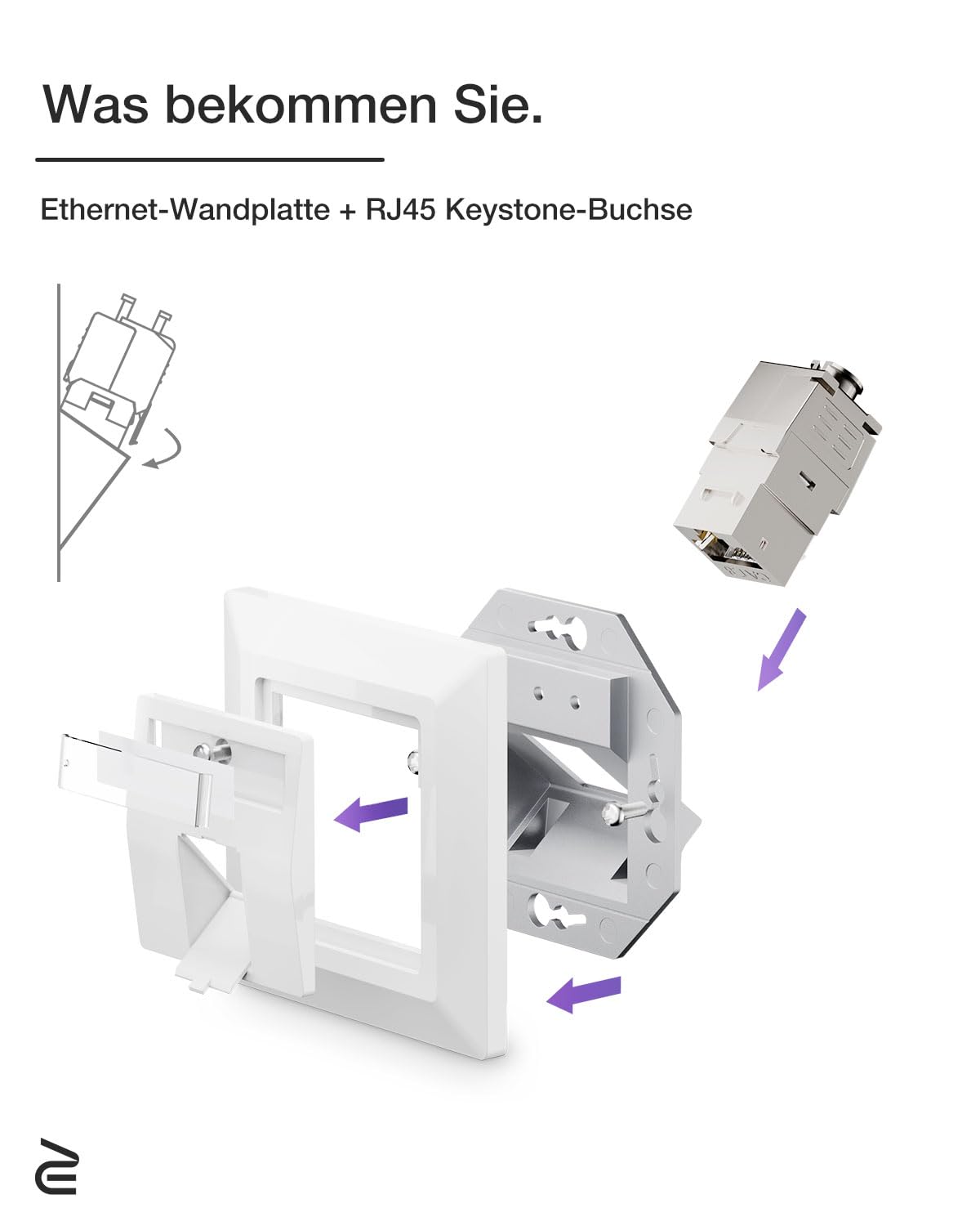 ⚡ Elektro & Technik – VCELINK 1x Keystone Netzwerkdose Unterputz CAT8 1 Weg LAN Buchse Keystone RJ45 Modul STP Vollgeschirmte RJ45 Ethernet Datendose DSL Patchkabel Verlegekabel – Bild 2