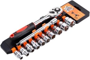 🚗 KFZ & Werkstatt – Car Tool Spanner Allen Wrench Set, Ratchet Wrench, Screwdriver, Bicycle, Motorcycle, Car Repair Tools, Tool Case (3/8 Inch Ratchet Wrench)