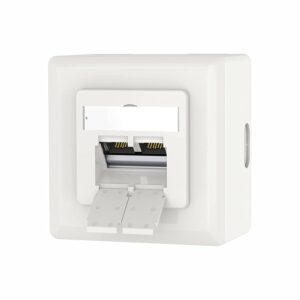 ⚡ Elektro & Technik – VCELINK Universelle Netzwerkdose Cat6A, 2 x RJ45-Port LAN-Buchse, Datendose Aufputz oder Unterputz - geschirmt, 10-Gigabit-Ethernet-Netzwerk RJ45-Buchse, POE, CAT7 CAT6 CAT5, Weiß