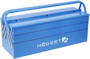 🔥 Angebote & Aktionen – Högert Technik – Werkzeugkasten aus Metall für Werkzeug und Kleinteile - Werkzeugbox / Werkzeugkoffer - 53cmX20.5cmX20cm - Box mit vollständig zugänglichen Fächern - stabiler Koffer