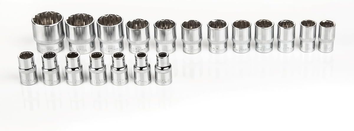 🚗 KFZ & Werkstatt – LST 19-Piece Socket Spanner Set Multi-Tooth Torx 1/2 Inch Tool Socket Nuts 8-32 mm – Bild 6