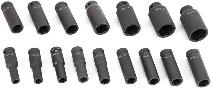 🚗 KFZ & Werkstatt – Impact Wrench Sockets 1/2 Inch Long 16-Piece Socket Set Nuts Car 10-32 mm for Daily Use – Bild 4