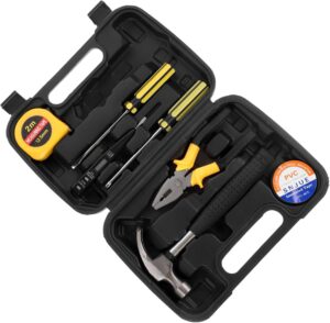 🚗 KFZ & Werkstatt – Vaguelly 1 Set Compact Tool Box Parts for DIY Enthusiasts Versatile Hammer Screwdriver Pliers and Tape Measure for Repairs at Home and on the Go