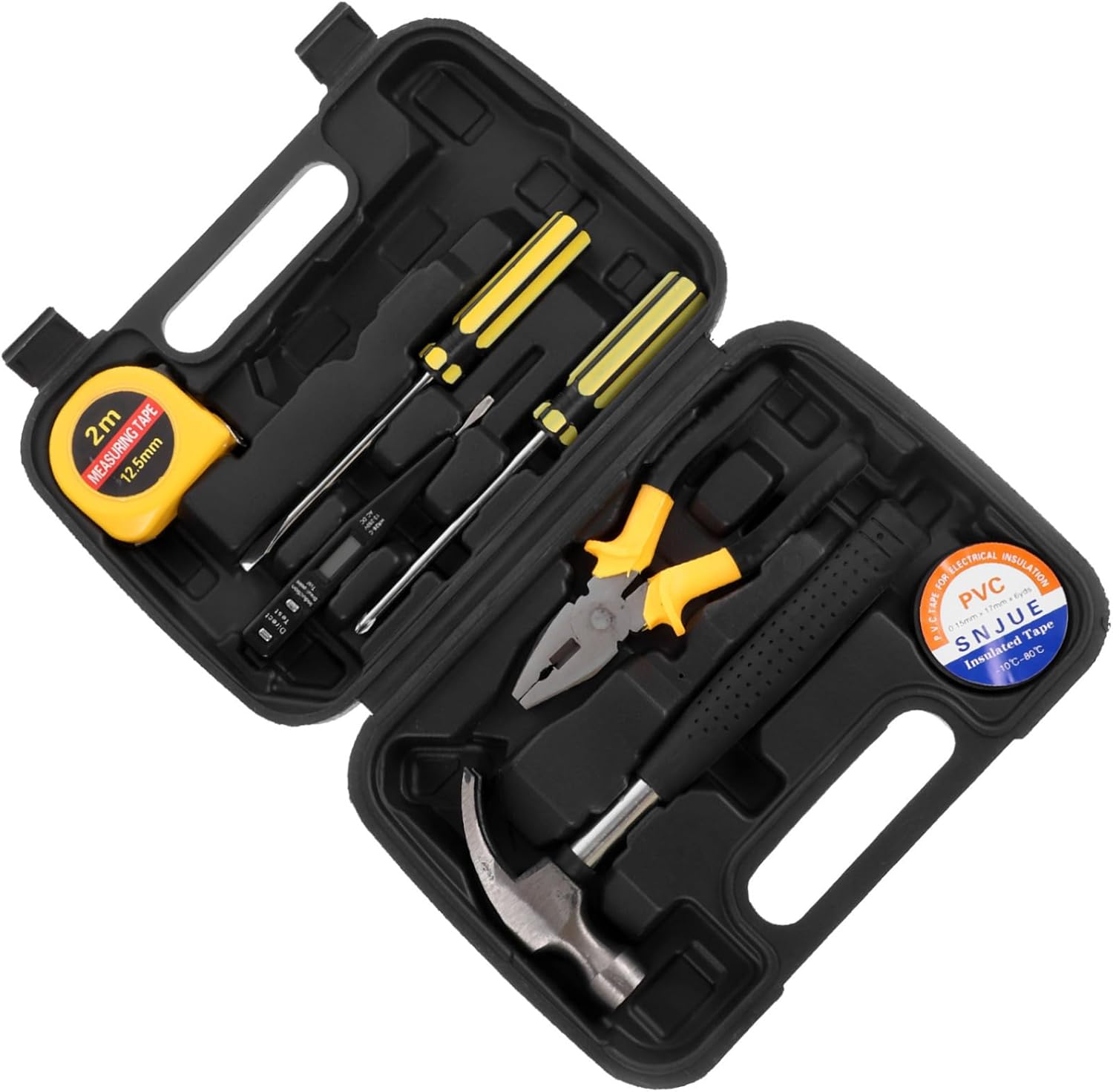 🚗 KFZ & Werkstatt – Vaguelly 1 Set Compact Tool Box Parts for DIY Enthusiasts Versatile Hammer Screwdriver Pliers and Tape Measure for Repairs at Home and on the Go