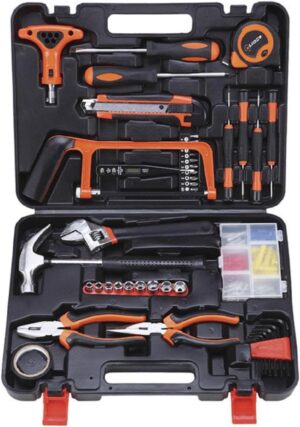 🔥 Angebote & Aktionen – UUE 82-Piece Filled Tool Box Household Tool Box Made of Sturdy Plastic, Equipped with Wrench, Needle Nose Pliers, Tape Measure etc., for Home and Workshop