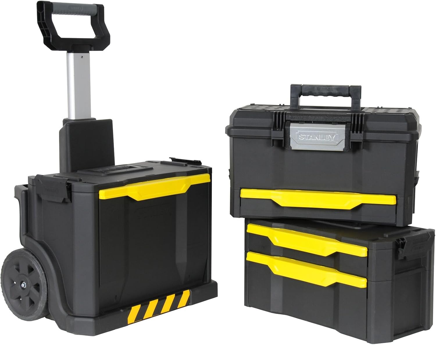 ⚡ Elektro & Technik – Stanley 1-79-206 Rollwerkstatt aus Metall und Kunststoff, leerer Werkzeugwagen mit 3 modularen Einheiten, vielseitiger Werkzeugkasten für Kleinteile und große Werkzeuge, 1-79-206 – Bild 13